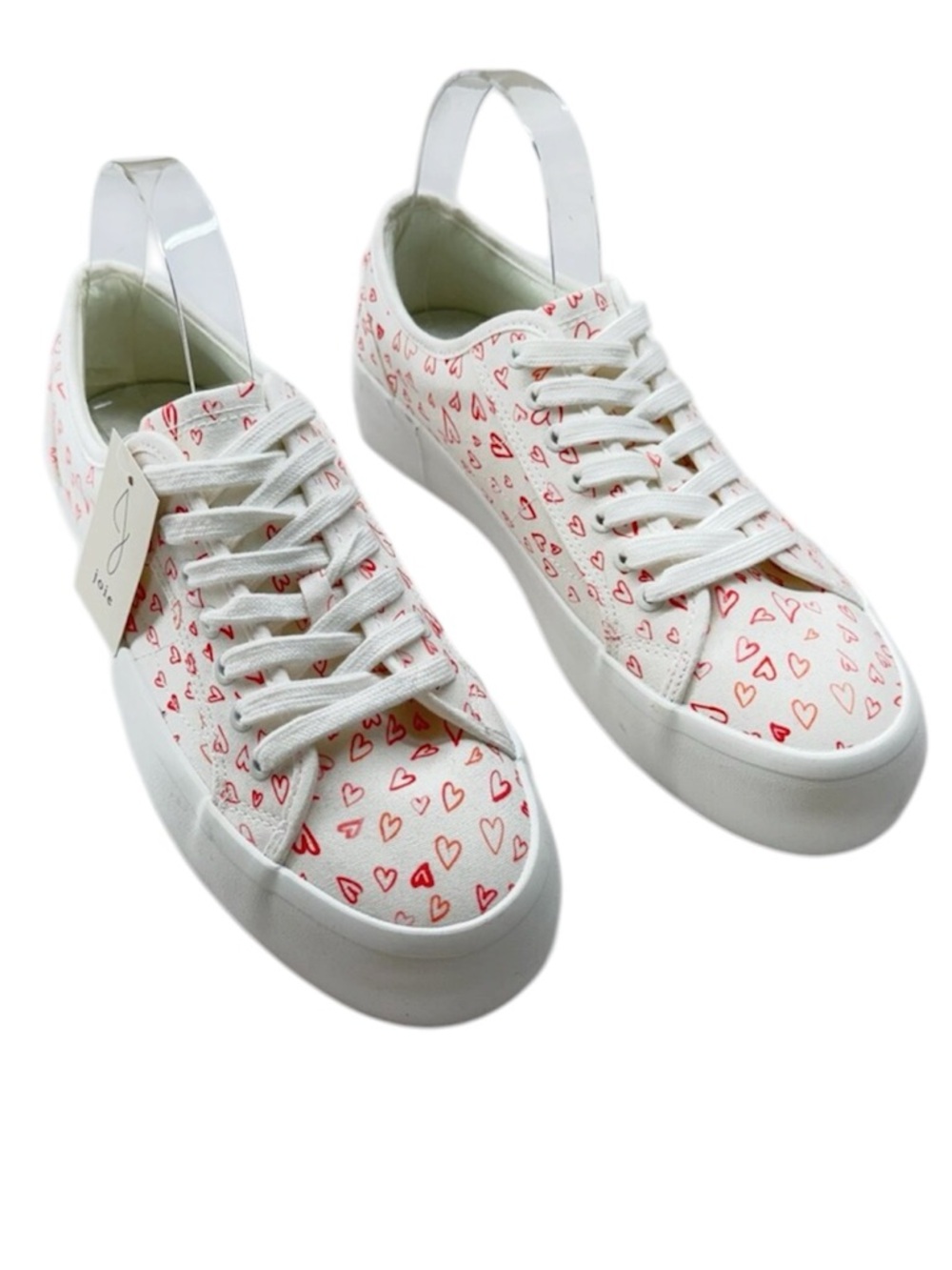New Joie Canvas Platform Canvas Sneakers in Hearts